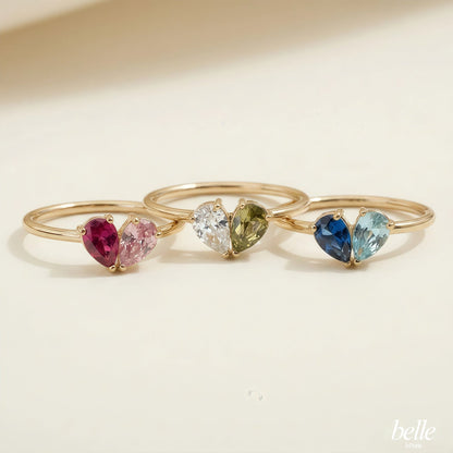 Trois bagues Aimée avec différentes pierres