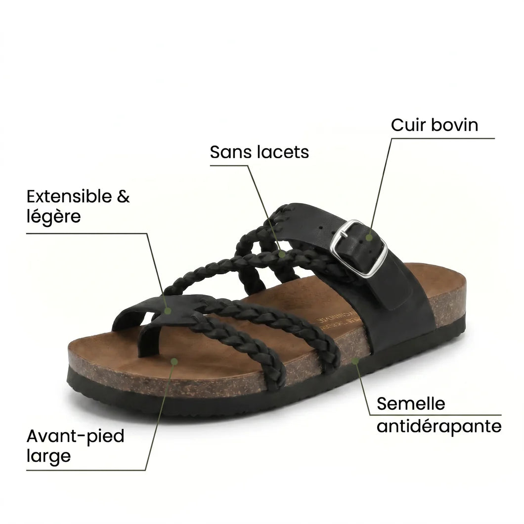 Marelia - Sandales en cuir à confort orthopédique femme